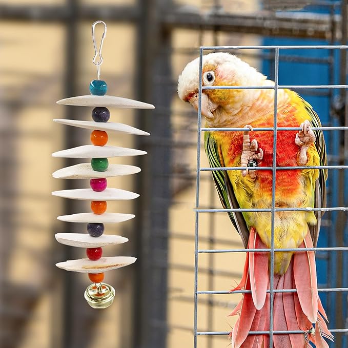 2 Pack Bird Toys with Cuttlebone, Parakeet Toys, Bird Beak Grinding Stone - Image 6