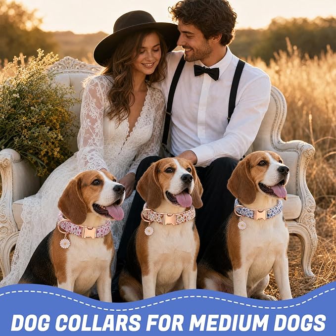 3 Pack Floral Dog Collars for Medium Dogs Flower Dog Collars - Image 6