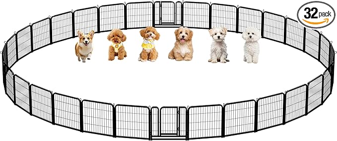 Yaheetech Dog Playpen Outdoor, 24 inch 32 Panels Dog Pen Indoor Heavy Duty by Unknown