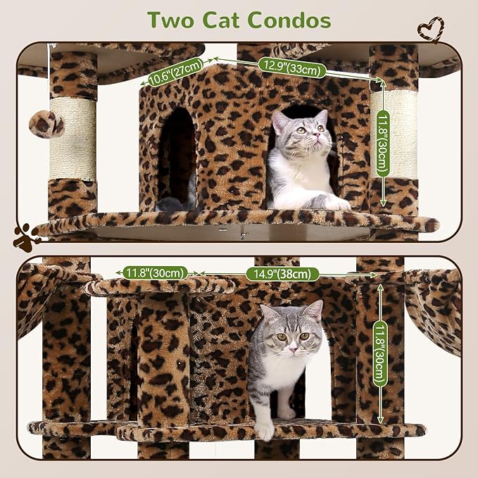 Globlazer Big Cat Tower for Indoor Cats, 80inch Cat Tower for Multiple Adult - Image 4