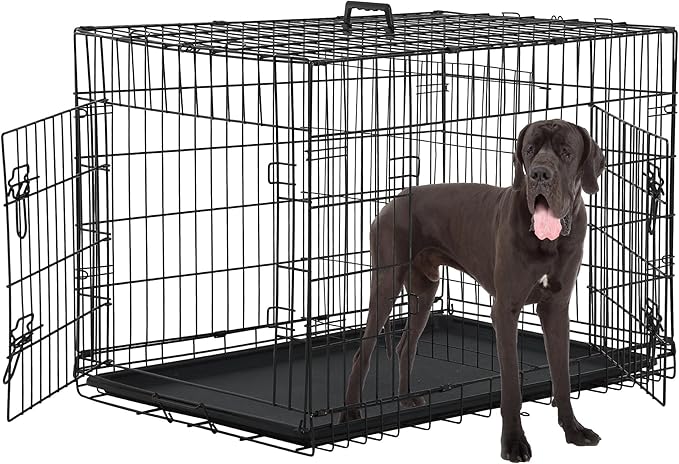 48 Inch Extra Large Dog Crates for Medium Dogs Double-Door Folding XXL Dog by TFFnew