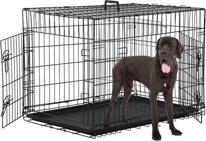 48 Inch Extra Large Dog Crates for Medium Dogs Double-Door Folding XXL Dog by TFFnew