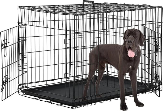 48 Inch Extra Large Dog Crates for Medium Dogs Double-Door Folding XXL Dog by TFFnew