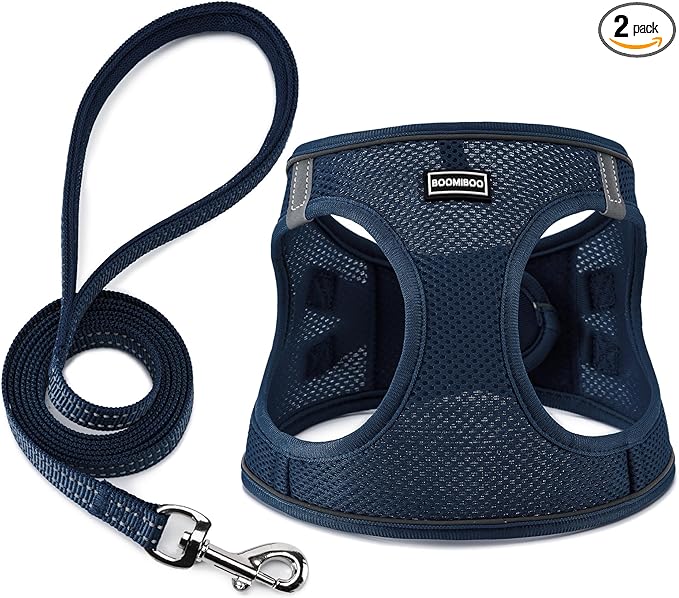 Dog Harness with Leash Set, No Pull Adjustable Reflective Step-in Puppy Pet by BOOMIBOO