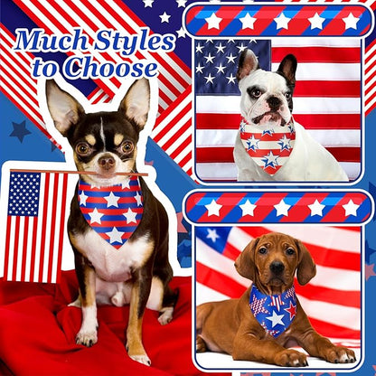 Preboun 50 Pcs Patriotic Dog Bandanas Bulk 4th of July Bandanas - Image 4