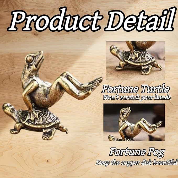 3 Pack Mini Frog and Turtle Brass Bird Bath Decorations Cute Garden Ornaments - Image 3