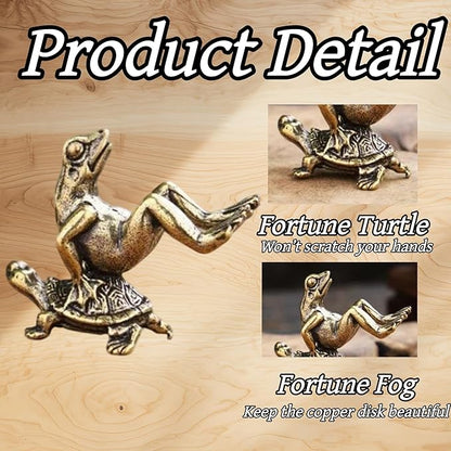 3 Pack Mini Frog and Turtle Brass Bird Bath Decorations Cute Garden Ornaments - Image 3
