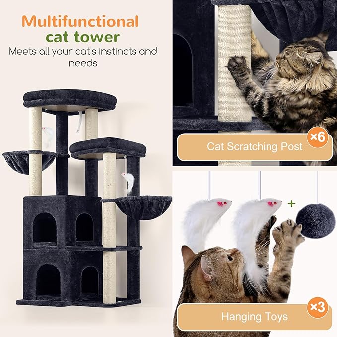 Globlazer Cat Tree Tower for Indoor Cats, Sturdy Adult Cat Tree House for Large - Image 5