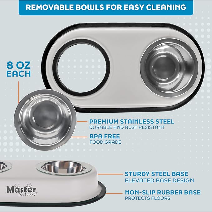 Master Pet Supply Double Dog Bowls Set - Image 3