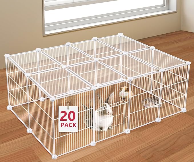 VISCOO 20 Panels Small Animal Playpen, Pet Playpen, C&C Cage by VISCOO
