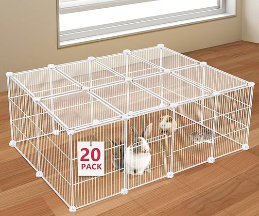 VISCOO 20 Panels Small Animal Playpen, Pet Playpen, C&C Cage by VISCOO