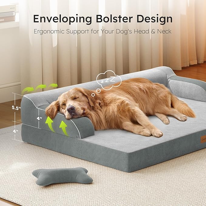 CWAWZ Large Orthopedic Dog Bed, Pet Bed Large Size Dog, Dual-Sided Cooling Beds - Image 4