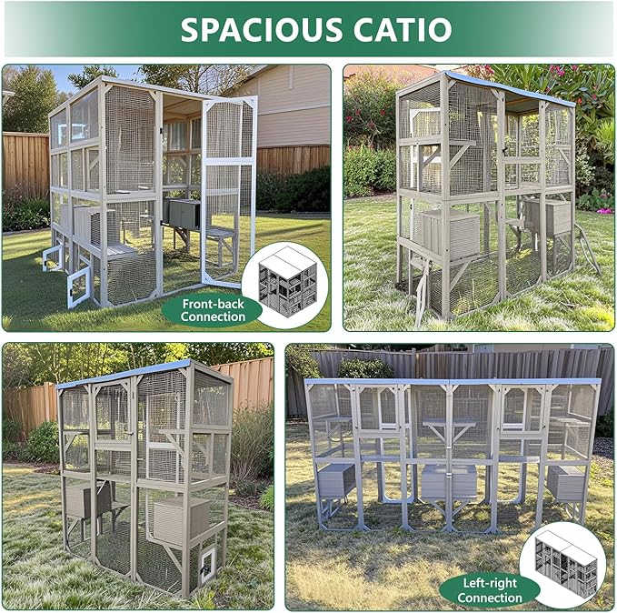 Large Outdoor Cat Catio Enclosures, Wooden Catio Window Cat Patio - Image 7