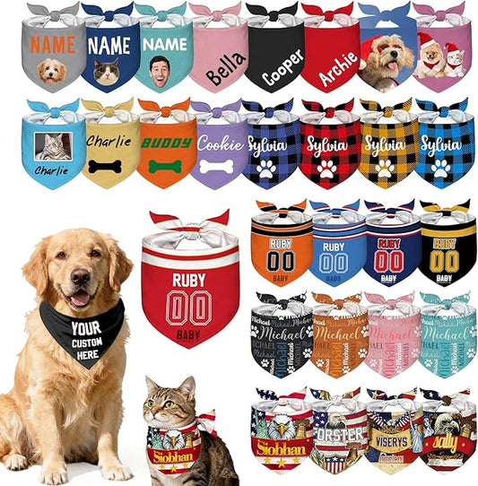 Custom Dog Bandana Personalized Name Logo Photo Text Dog Scarf Customized by Unknown