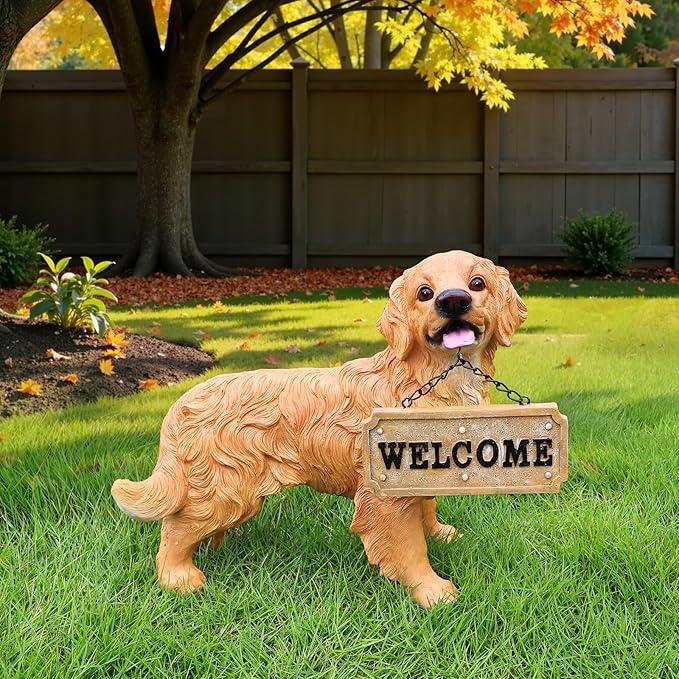 Golden Retriever Dog Garden Statue by Sprgarde