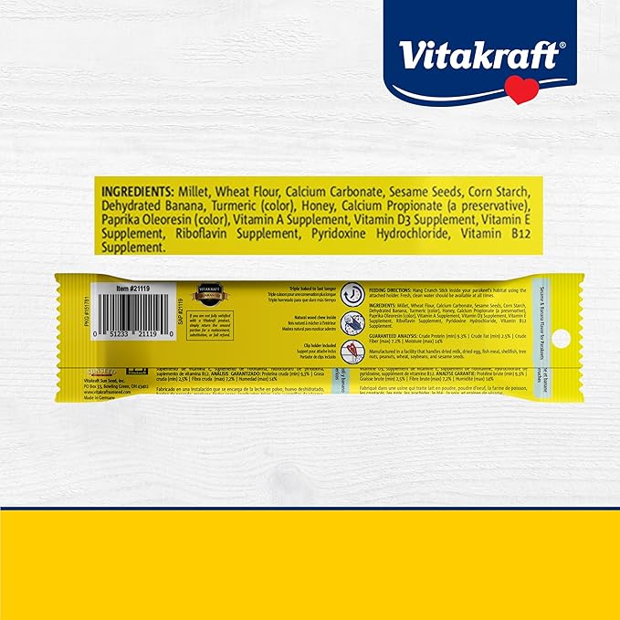 Vitakraft Crunch Sticks Parakeet Treat – 2 Sticks – Sesame and Banana Flavor - Image 7