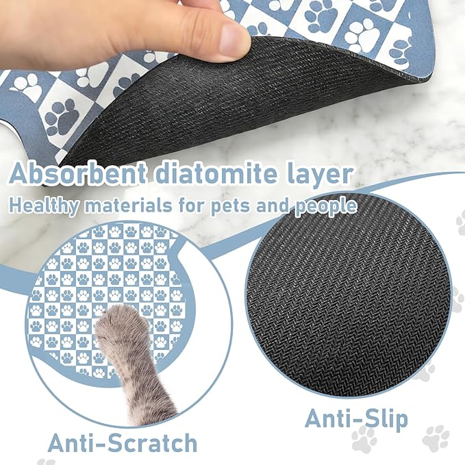 Pet Mats for Food and Water, Non Slip Indoor Quick Dry Cat Bowl Feeding Mats - Image 4