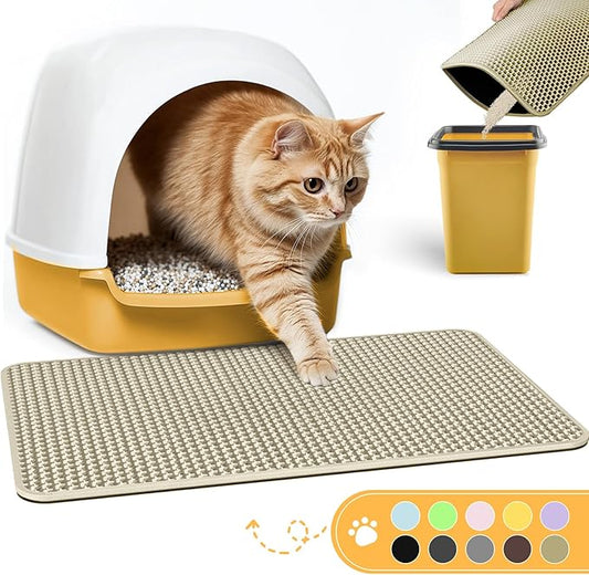 Cat Litter Mat - 30'' x 24'' Large Litter Trapping Mat, Waterproof, Urine-Proof by Powools