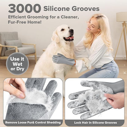 Augwind 6PCS Pet Grooming Kit for Dogs, Cats and Horses | Dog Washing Gloves | - Image 3