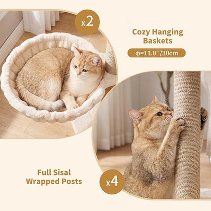 Heybly Cat Tree with Reinforced Big Base, 41.3-Inch Sturdy Cat Tower - Image 7