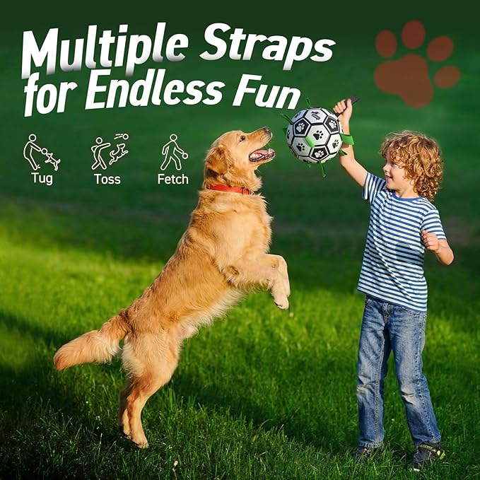 QDAN Large Dog Toys, 8 Inch Soccer Ball - Image 4