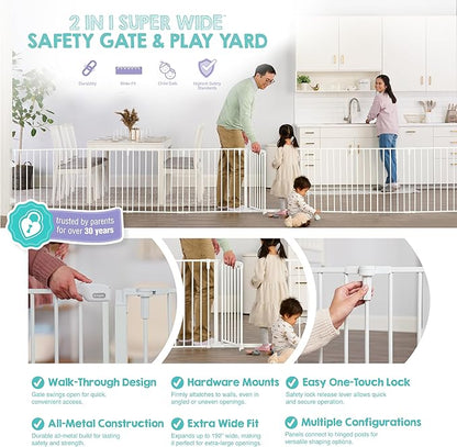 Regalo Safety 192" Super Wide Baby Gate & Play Yard, 2-in-1 Convertible Extra - Image 4