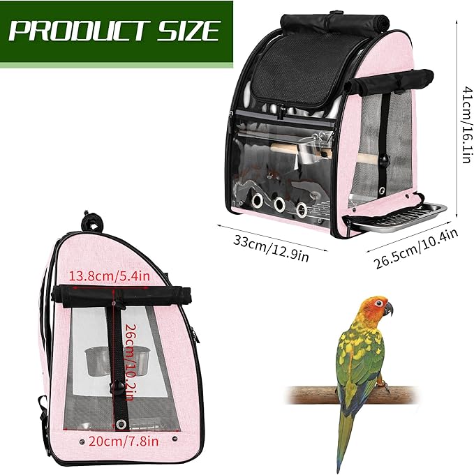 Bird Carrier Bag with Indestructible Stainless Steel Mesh, Bird Travel Cage - Image 6