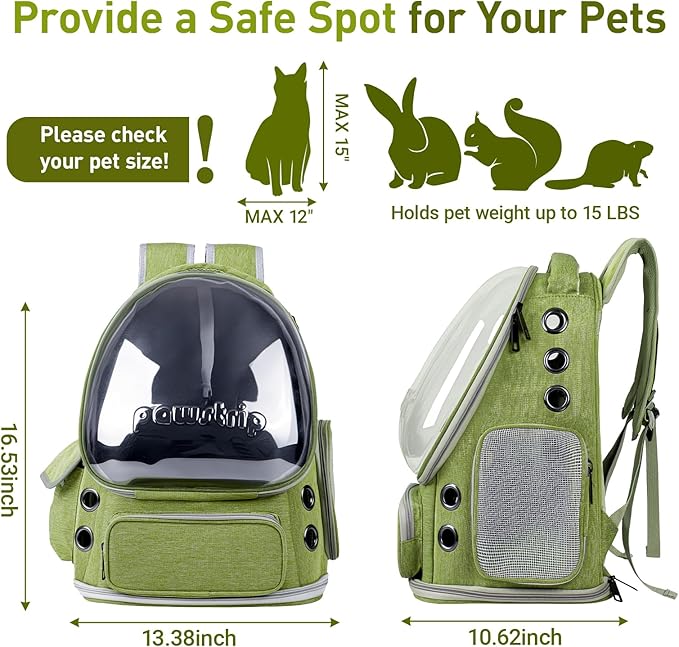 Cat Backpack Carrier with Large Space Bubble Window, Airline Approved - Image 2