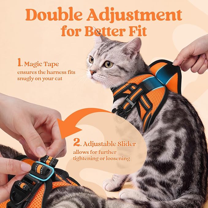 rabbitgoo Cat Harness and Leash, Step-in Escape Proof Kitten Harness Set - Image 3