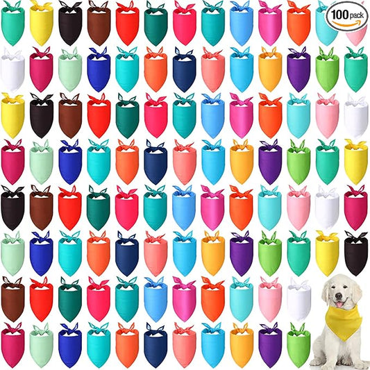 Kacctyen 100 Pieces Dog Bandanas Bulk Plain Blank Heat Transfer Triangle Dog by Kacctyen