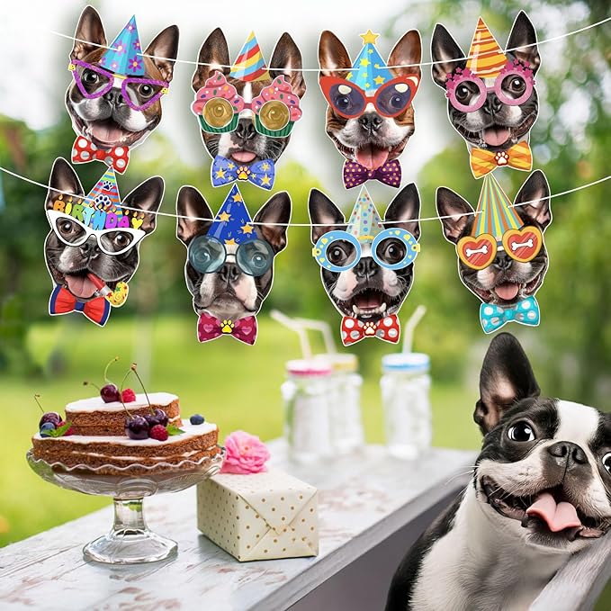 Boston Terrier Birthday Garland — Photographic Boston Terrier Faces Birthday - Image 3