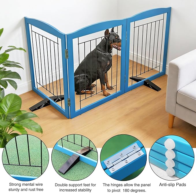 ZJSF Freestanding Dog Fence Indoor, Foldable Dog Gate - Image 5