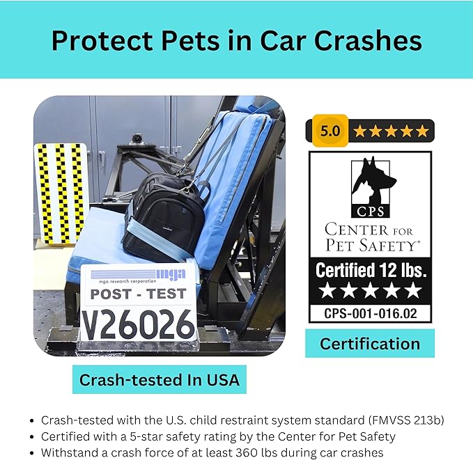 Crash-Tested Expandable Cat Carrier & Small Dog Car Seat - Image 2