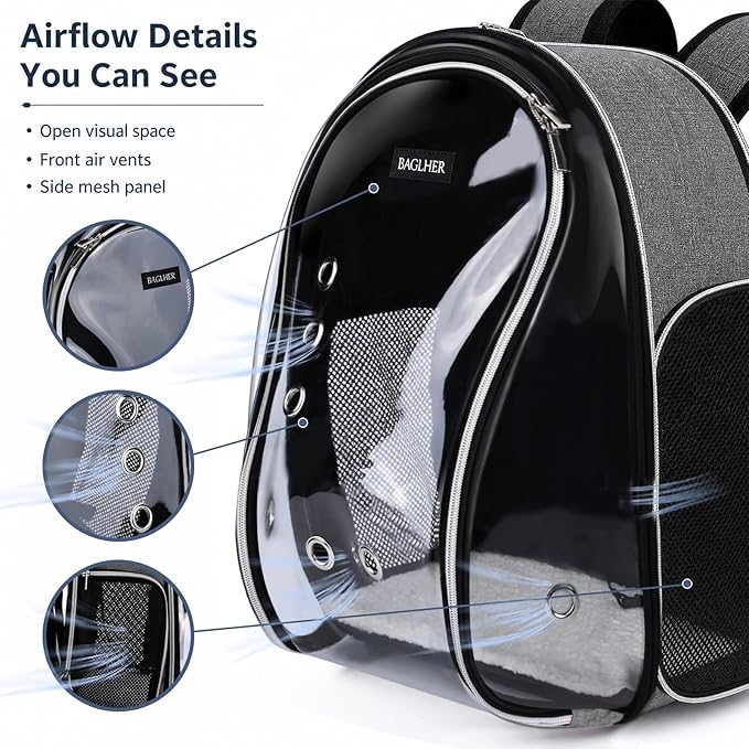 BAGLHER Cat Carrier Backpack Bubble - Image 4