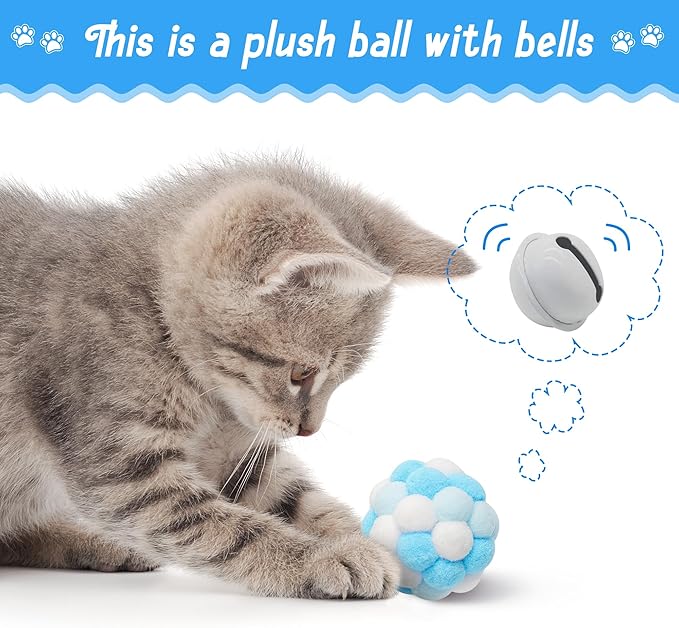 MALLMALL6 Cat Toy Set Interactive Cat Toys 10Pcs Pack Including Cat Springs - Image 3