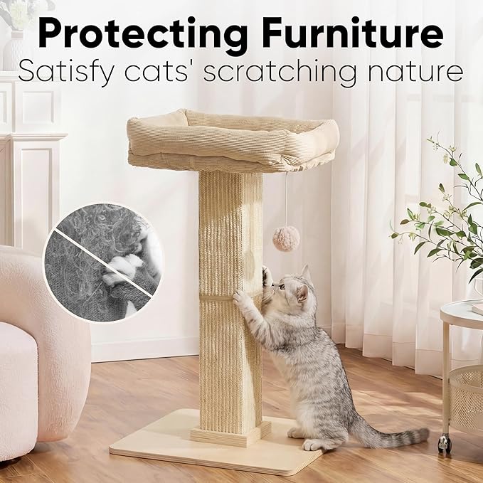 FUKUMARU Cat Scratching Post, Modern Style Tall Scratch Posts - Image 4
