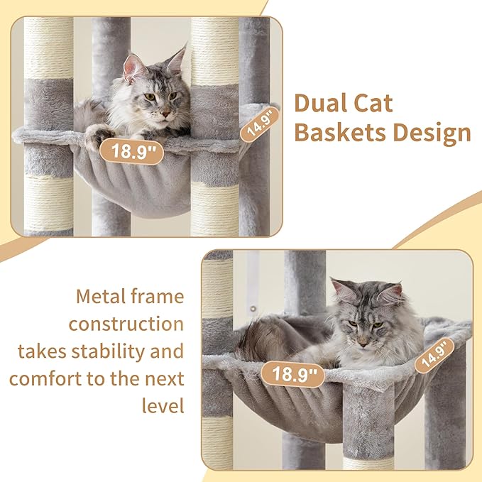 Heybly Cat Tree, 71-Inch Tall Cat Tower - Image 5