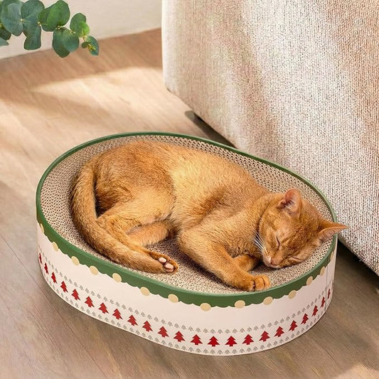 Conlun Cat Scratcher Bed, 2 in 1 Oval Cat Scratching Board by Conlun