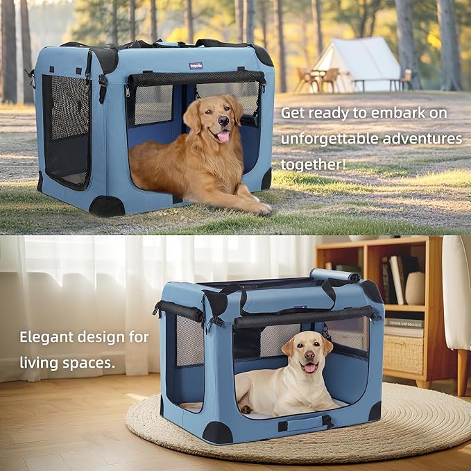 Petprsco Soft Collapsible Dog Crate, 40 inch Portable Dog Crates - Image 2