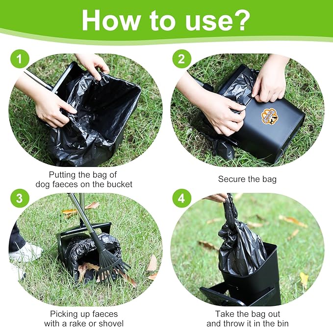 Pooper Scooper Large Swivel Bin & Rake & Spade - Image 4