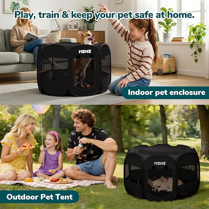 Dog Cat Playpen, Portable Small Animal Playpen Crate Indoor - Image 5