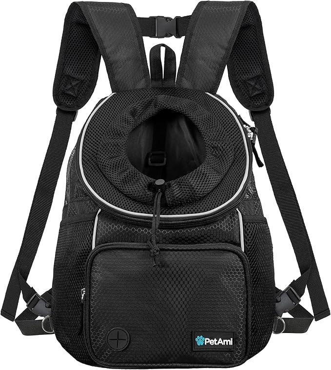 PetAmi Adjustable Dog & Cat Chest Carrier Backpack, Ventilated by PetAmi