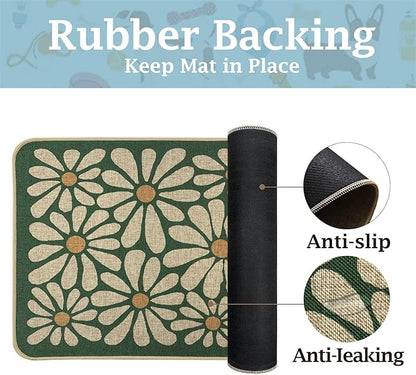 SHIYUE Dog Food Mats for Floors, Absorbent Cat Bowl for Food and Water - Image 2