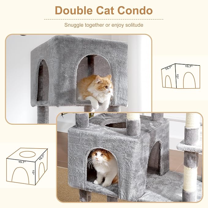 Heybly Cat Tree, 76-Inch Tall Heavy Duty Cat Tower - Image 7