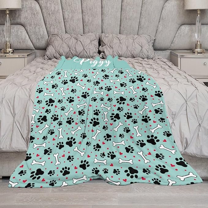 Personalized Paw Print Dog Blanket - Image 6