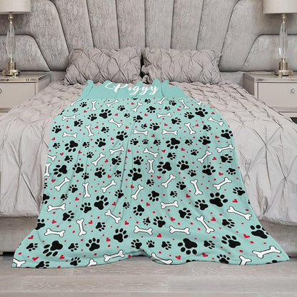 Personalized Paw Print Dog Blanket - Image 6