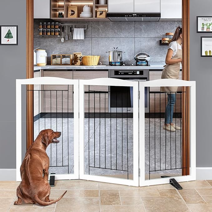ZJSF Freestanding Dog Fence Indoor, Foldable Dog Gate - Image 2