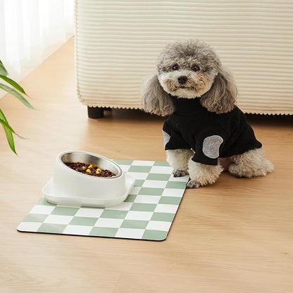 Checkered Dog Feeding Mat, Absorbent Mats - Image 2