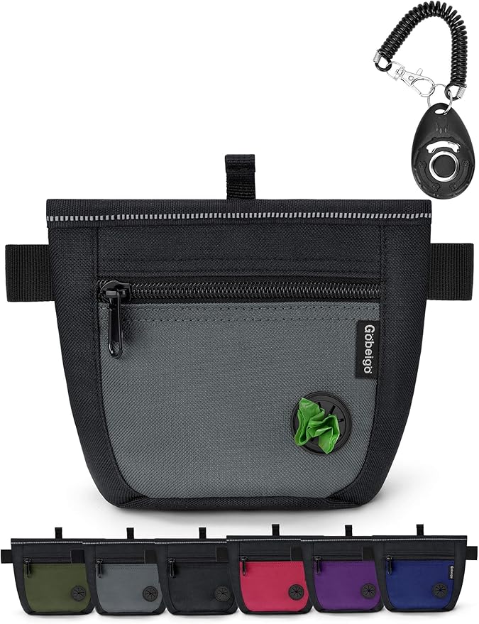 Gobeigo Dog Treat Pouch and Training Clicker, Upgrade Two Magnetic Closure to by Gobeigo
