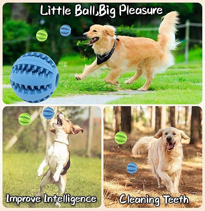 Feixun Dog Treat Toy Ball, Dog Tooth Cleaning Toy, Interactive Dog Toys 2.8" - Image 4